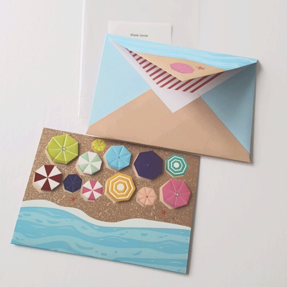 2 pcs C R Gibson Luxury Card Sea Balloons (1 Card with Envelope)
